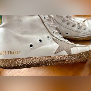 Golden Goose Francy Glitter Green Backs size 8